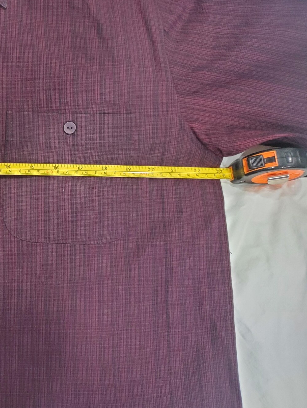 Brandini Le Collezioni Burgundy Striped Dress Shirt Men's Medium Long Sleeve - Picture 6 of 8